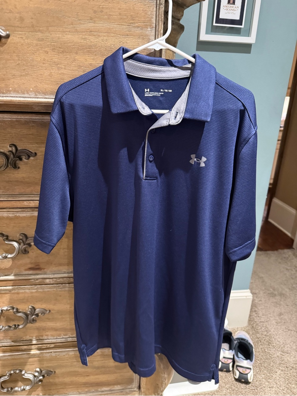 Under Armour Men’s Navy Blue Polo with Contrast Trim